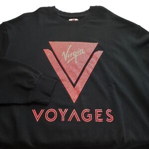 Virgin Voyages Womens Size XL Black Studded Graphic Sweatshirt Cruise Logo